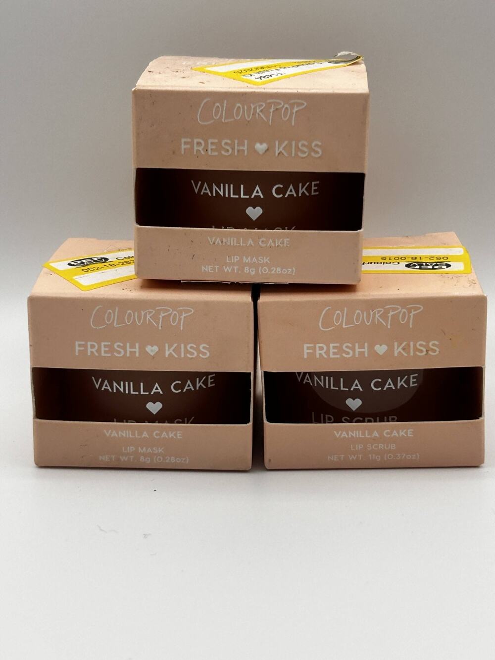 ColourPop Fresh Kiss Lip Mask Vanilla Cake Lot Of 3 Boxes Imperfect Boxes